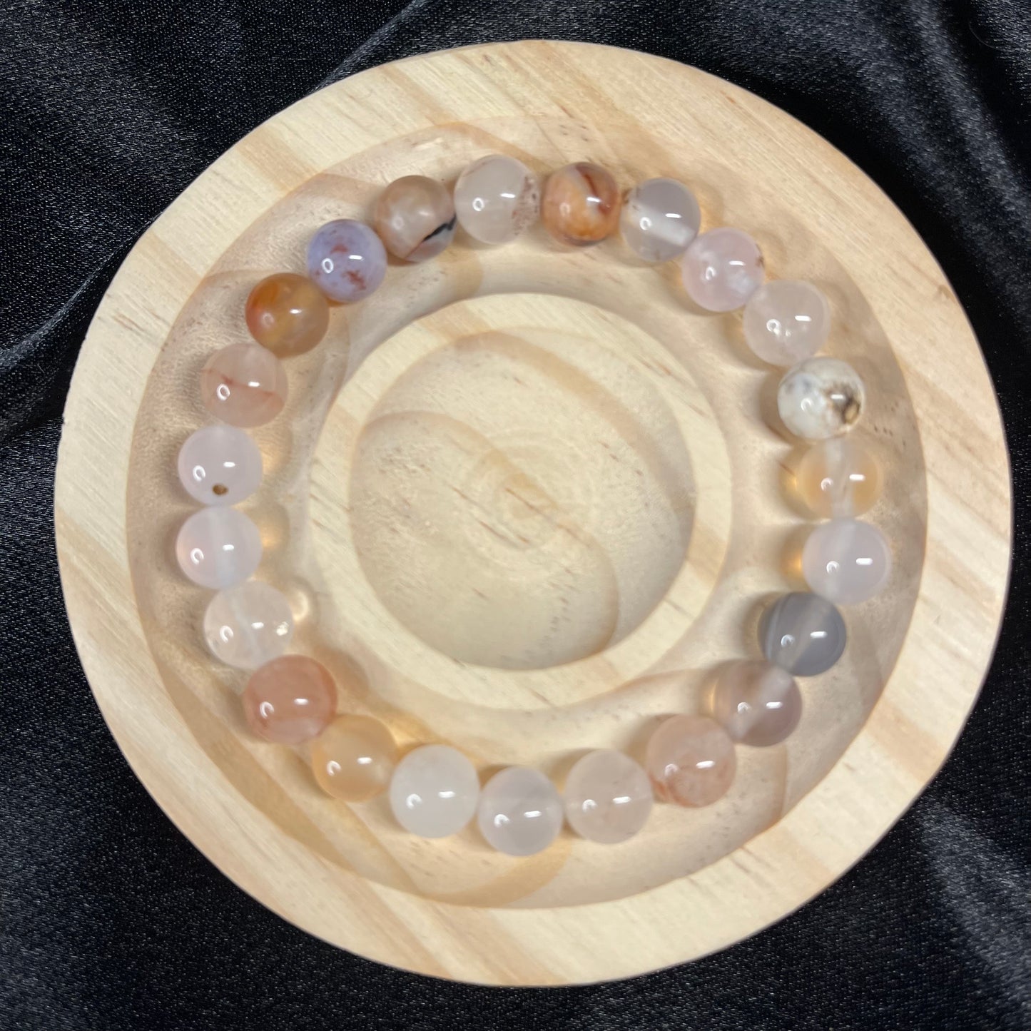 Ethereal Earth – Mixed Agate Bracelet of Stability & Transformation 8-9mm