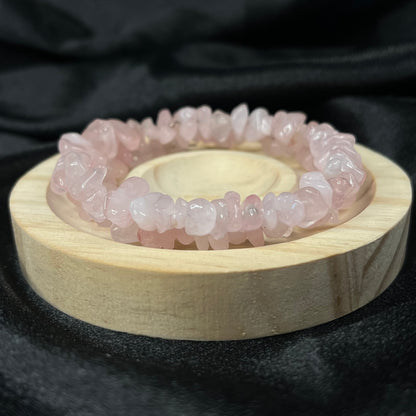 Heart’s Embrace – Rose Quartz Memory Wire Bracelet of Love & Healing