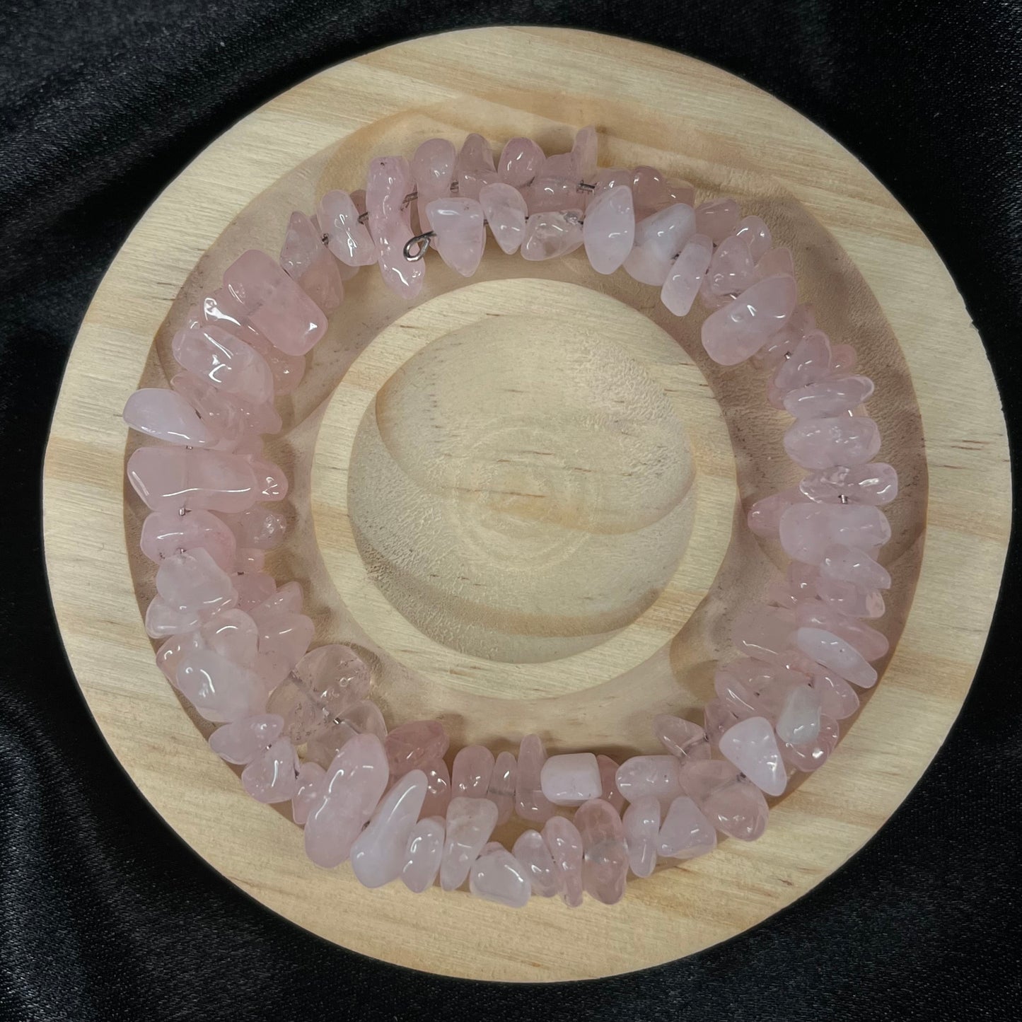 Heart’s Embrace – Rose Quartz Memory Wire Bracelet of Love & Healing