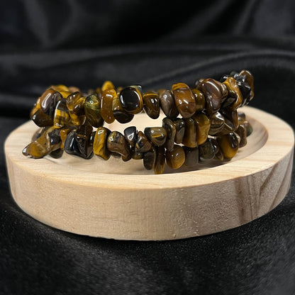 Golden Sentinel – Tiger’s Eye Memory Wire Bracelet of Strength & Confidence