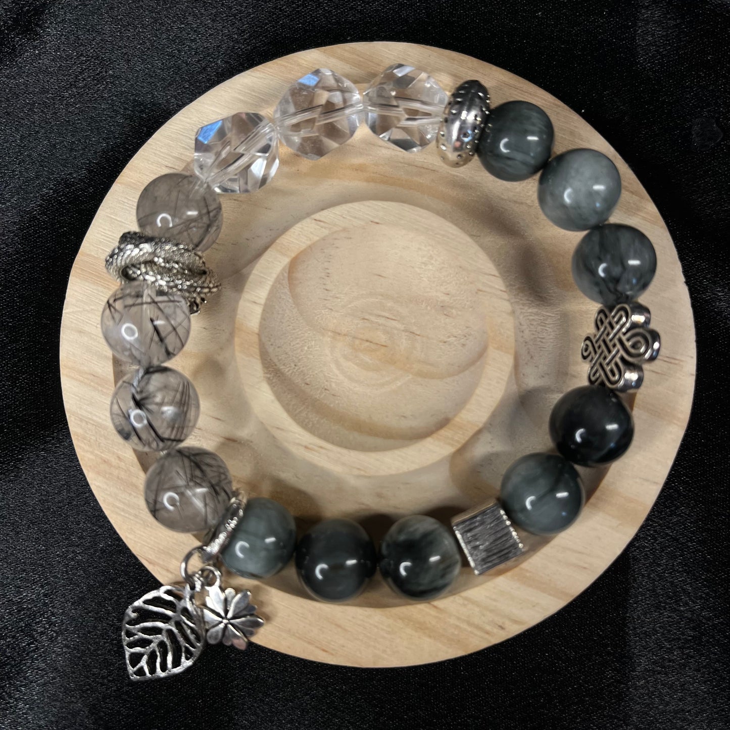 Skyward Gaze – Eagle Eye & Rabbit Hair Rutile Quartz Bracelet of Vision & Protection