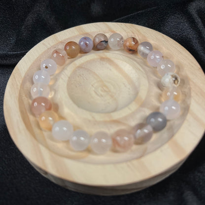 Ethereal Earth – Mixed Agate Bracelet of Stability & Transformation 8-9mm