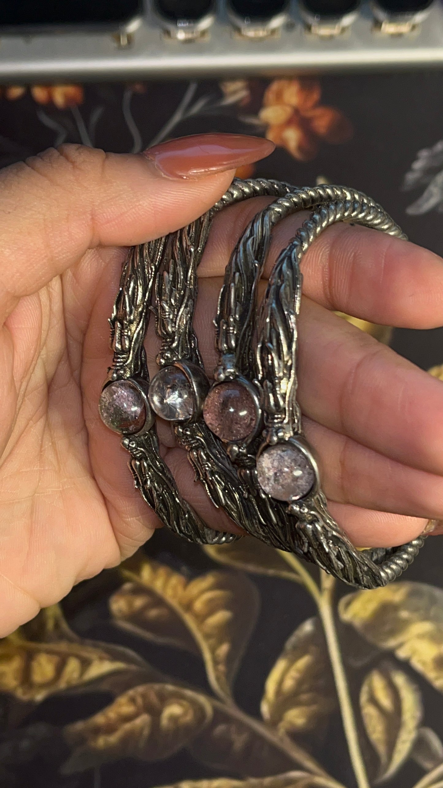 Draconic Power – Dragon Heads & Phantom Garden Quartz Bangle of Strength & Transformation