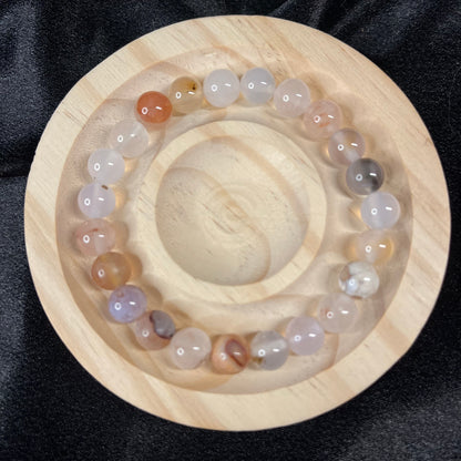 Ethereal Earth – Mixed Agate Bracelet of Stability & Transformation 8-9mm