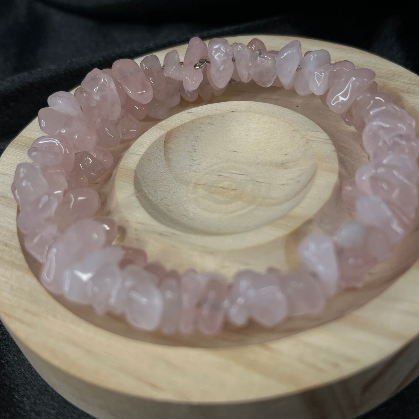 Heart’s Embrace – Rose Quartz Memory Wire Bracelet of Love & Healing