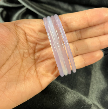 Blossom of Serenity – Pink Agate Bangle of Calm & Protection