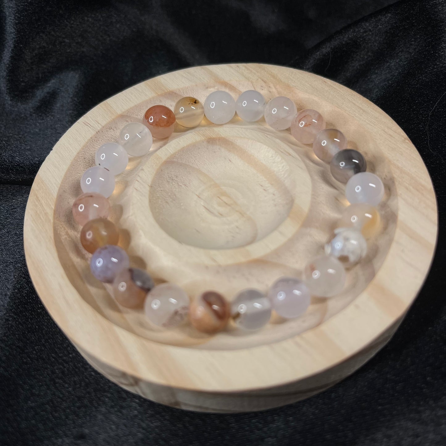 Ethereal Earth – Mixed Agate Bracelet of Stability & Transformation 8-9mm