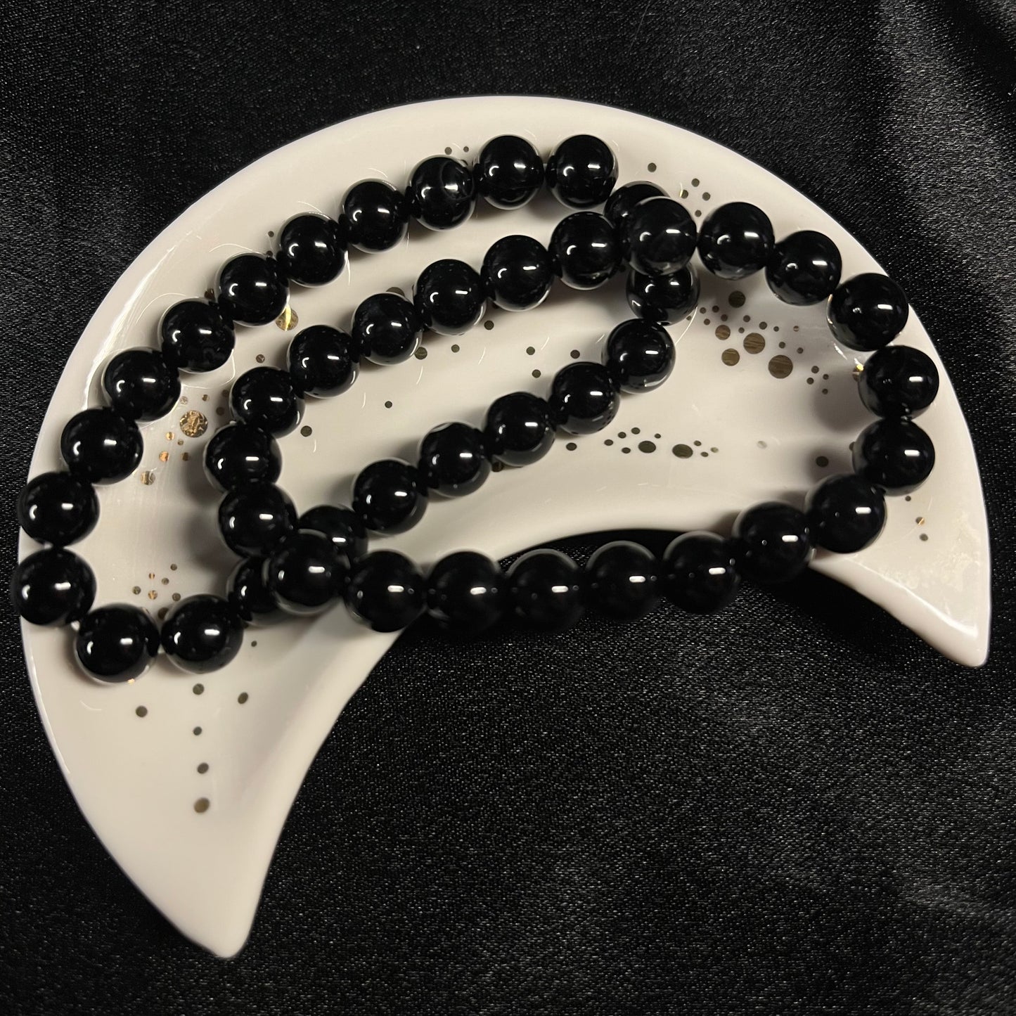 Black Obsidian Bracelet of Protection & Grounding Beaded Bracelet – 8mm