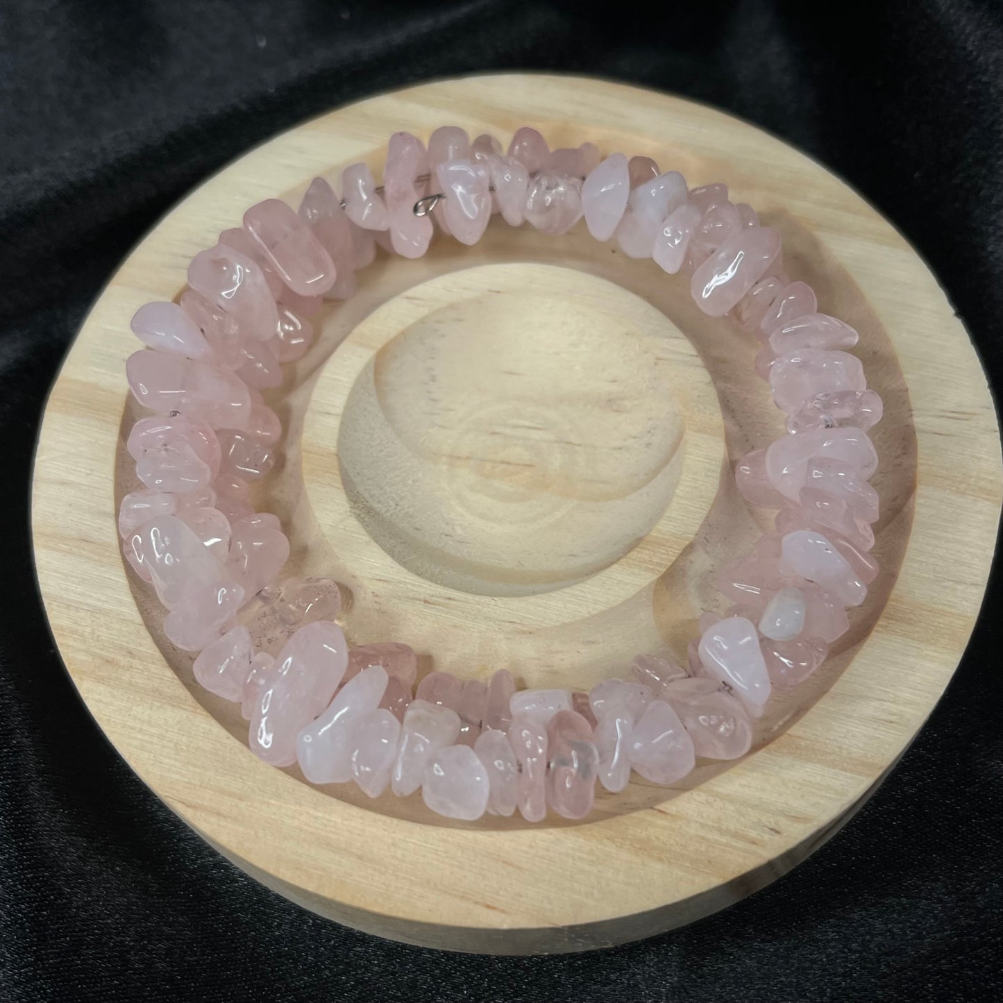 Heart’s Embrace – Rose Quartz Memory Wire Bracelet of Love & Healing