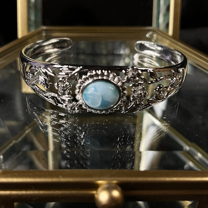 Ocean’s Breath – Larimar Garden Bangle of Serenity & Healing