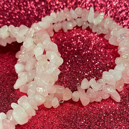 Heart’s Embrace – Rose Quartz Memory Wire Bracelet of Love & Healing