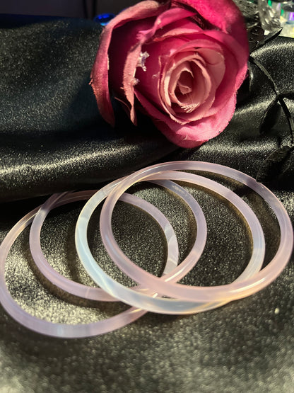 Blossom of Serenity – Pink Agate Bangle of Calm & Protection