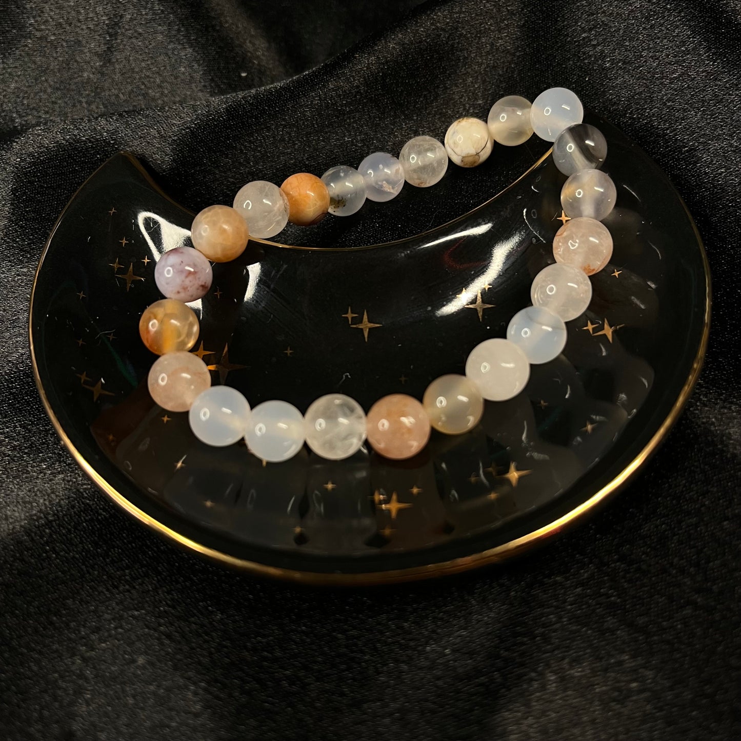 Ethereal Earth – Mixed Agate Bracelet of Stability & Transformation 8-9mm