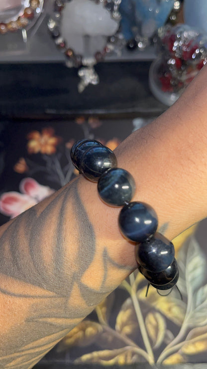 Celestial Roar – Blue Tiger’s Eye Bracelet of Strength & Serenity