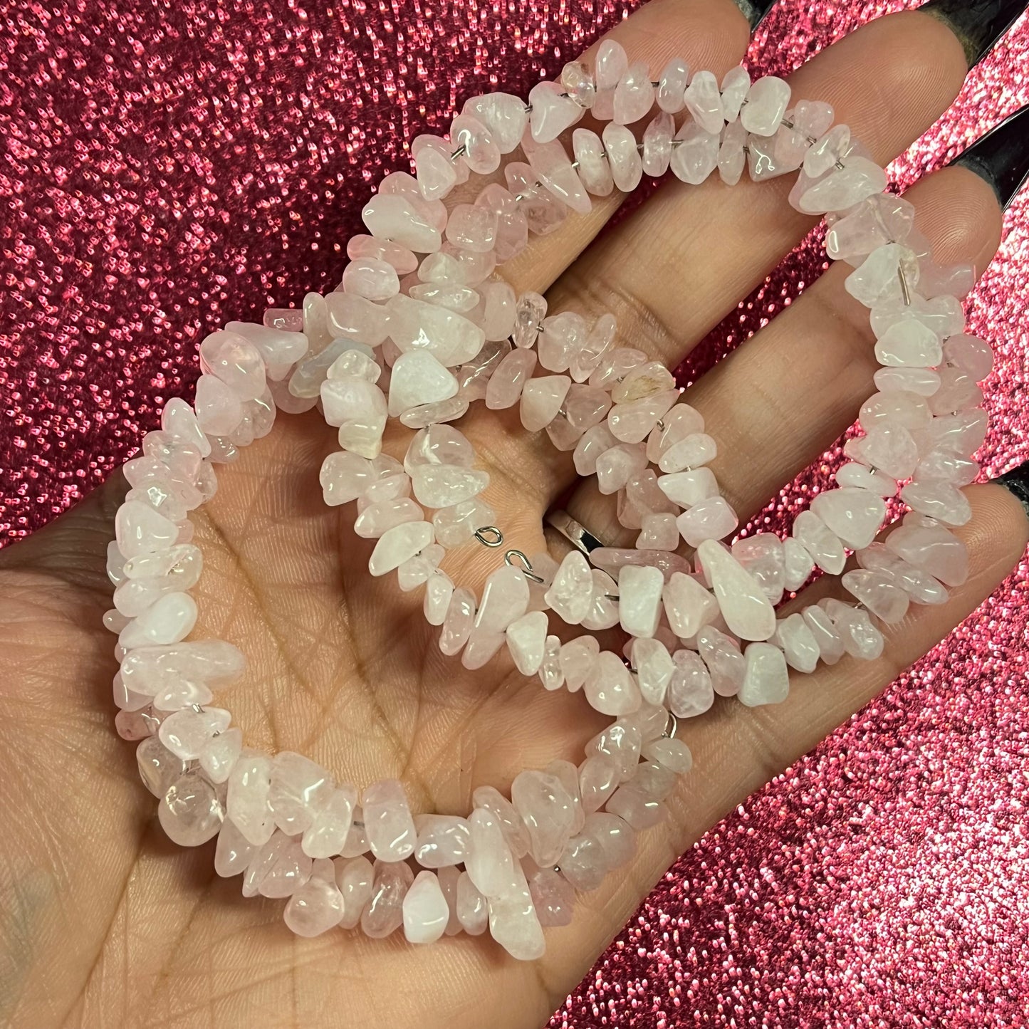 Heart’s Embrace – Rose Quartz Memory Wire Bracelet of Love & Healing