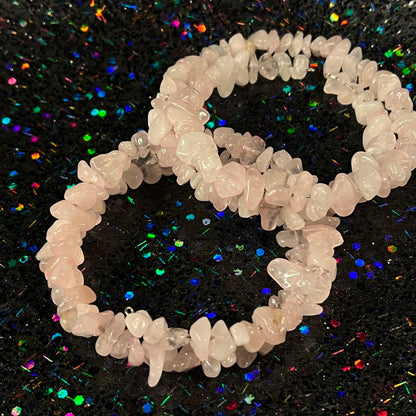 Heart’s Embrace – Rose Quartz Memory Wire Bracelet of Love & Healing