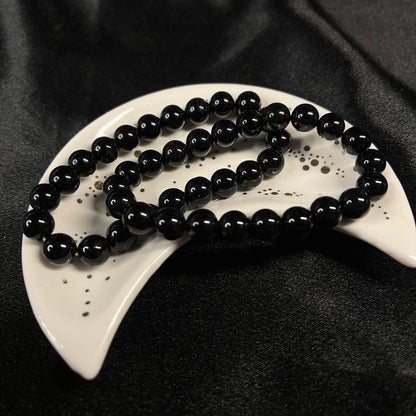 Black Obsidian Bracelet of Protection & Grounding Beaded Bracelet – 8mm