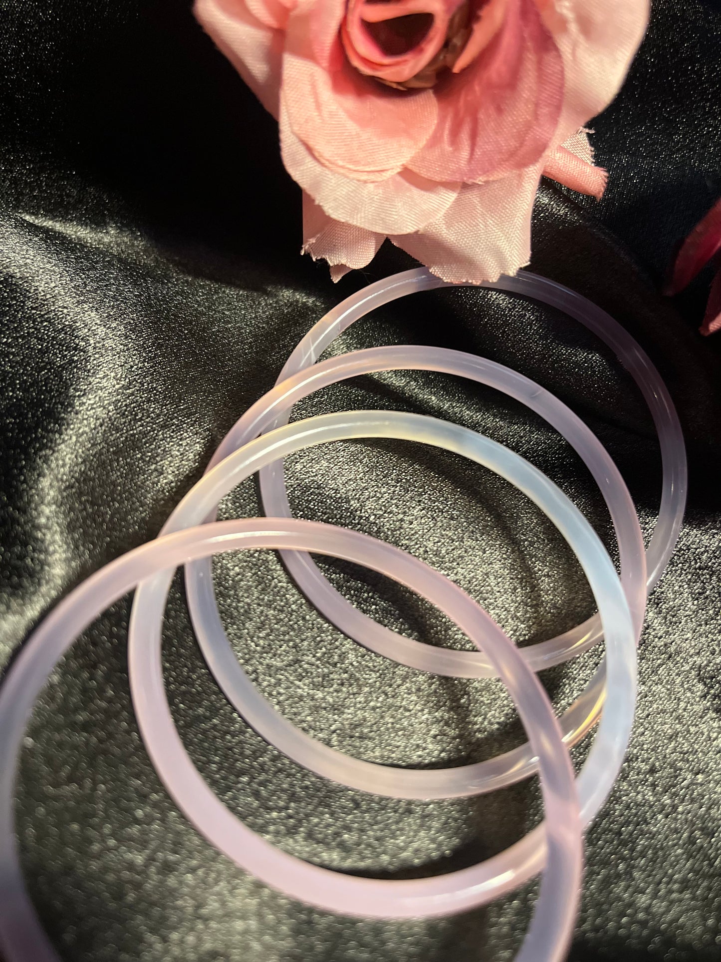 Blossom of Serenity – Pink Agate Bangle of Calm & Protection